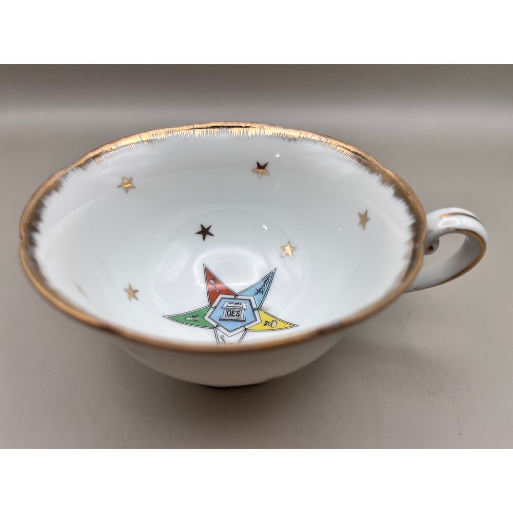 Vtg Lefton China Order of the Eastern Star OES Teacup Gold Trim 2337 Collectible